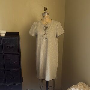 J. Crew Cream Sheath Midi Dress Short Sleeve Crew Neck